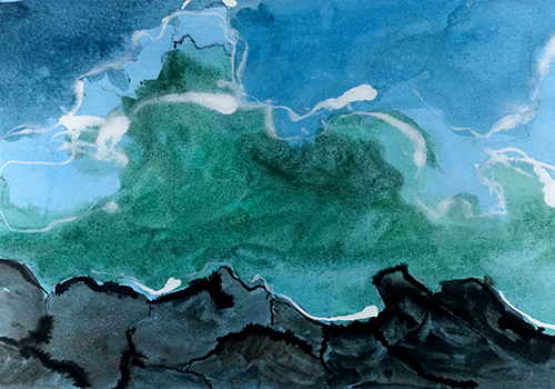 abstract watercolor landscape