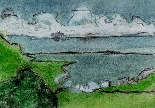 abstract watercolor landscape
