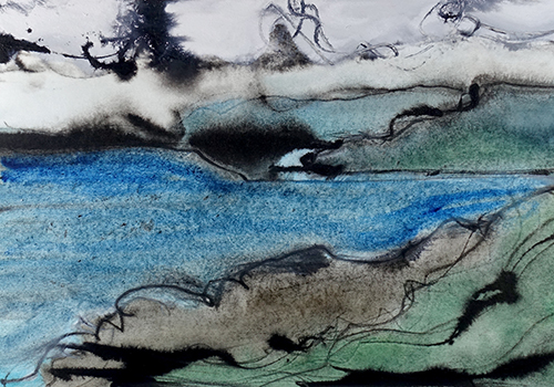abstract watercolor landscape