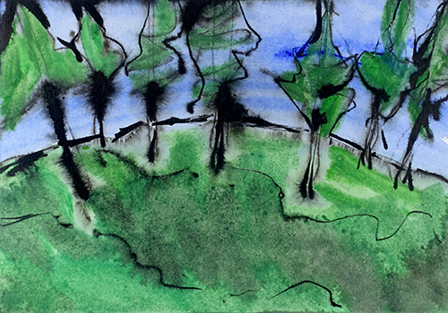 abstract watercolor landscape