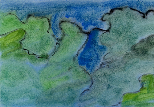 abstract watercolor landscape