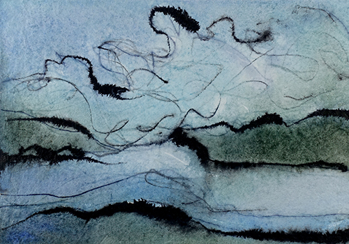 abstract watercolor landscape