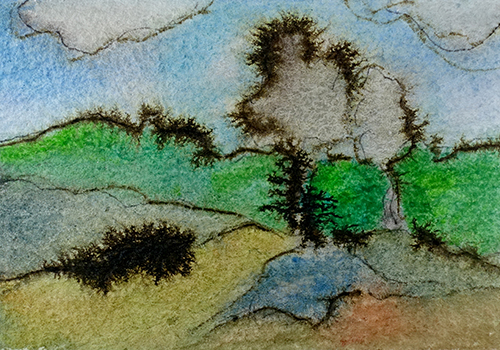 abstract watercolor landscape