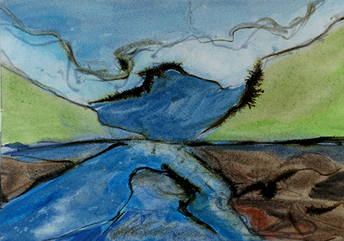 abstract watercolor landscape