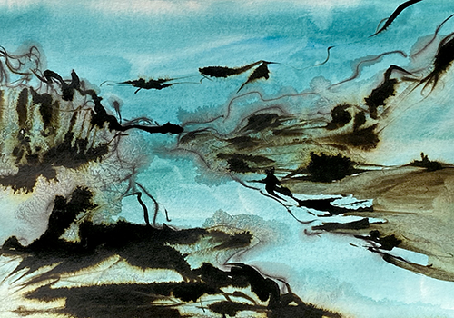 abstract watercolor landscape