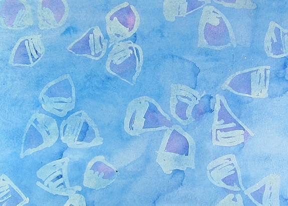 Watercolor and resist design